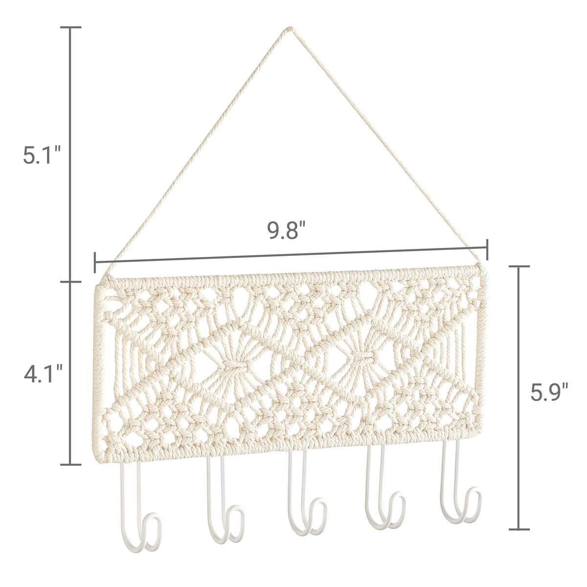Mkono 3 Pack Macrame Baskets and Key Holder for Wall