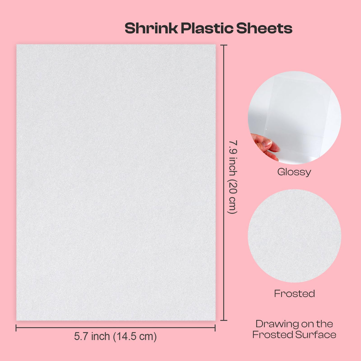 Auihiay 40 Pieces Shrink Plastic Sheets, Shrink Paper Kits for DIY Handprint Keychains, Easter Decorations, Kids Paper Crafts and Great Mothers Day Gifts, 7.9 x 5.7 inch / 20 x 14.5 cm