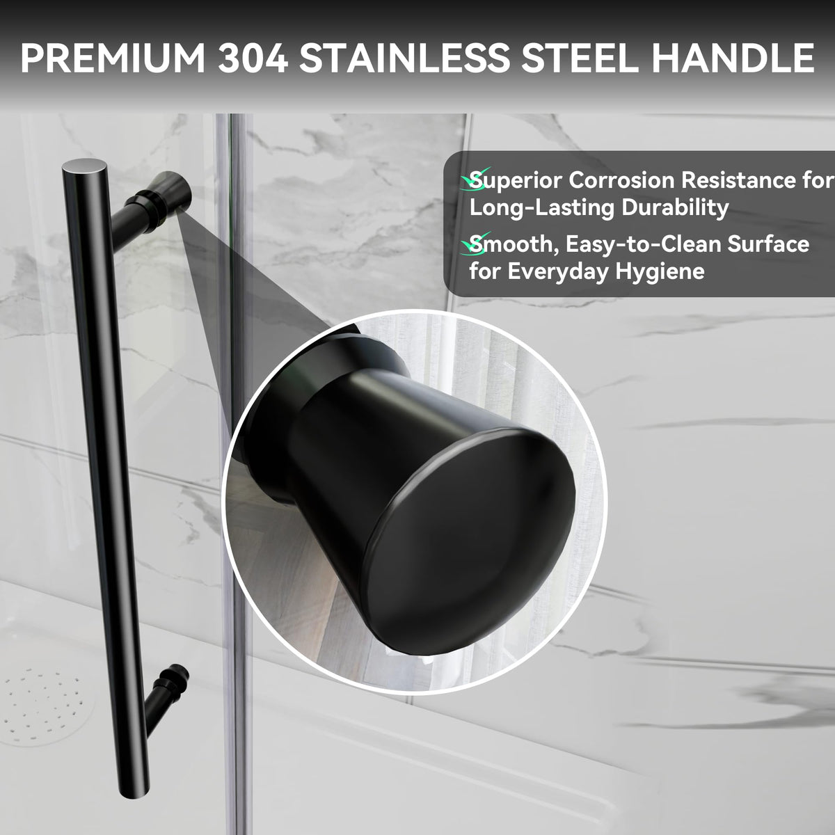 44-48" W x 32" D x 72" H Frameless Shower Enclosure, Sliding Corner Shower Door with 5/16" (8mm) SGCC Certified Clear Tempered Glass, Stainless Handle, Matte Black Finish (Shower Base Not Included)