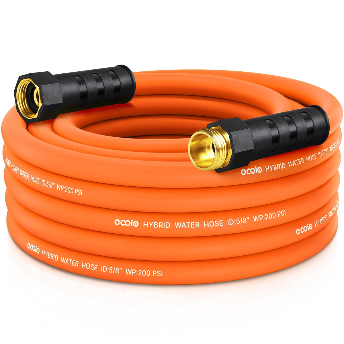 Garden Hose 25 ft x 5/8", NON-EXPANDING Flexible Water Hose, Kink Resistant Lightweight Hybrid Hose, Leakproof Yard Hose with Male to Female Fittings
