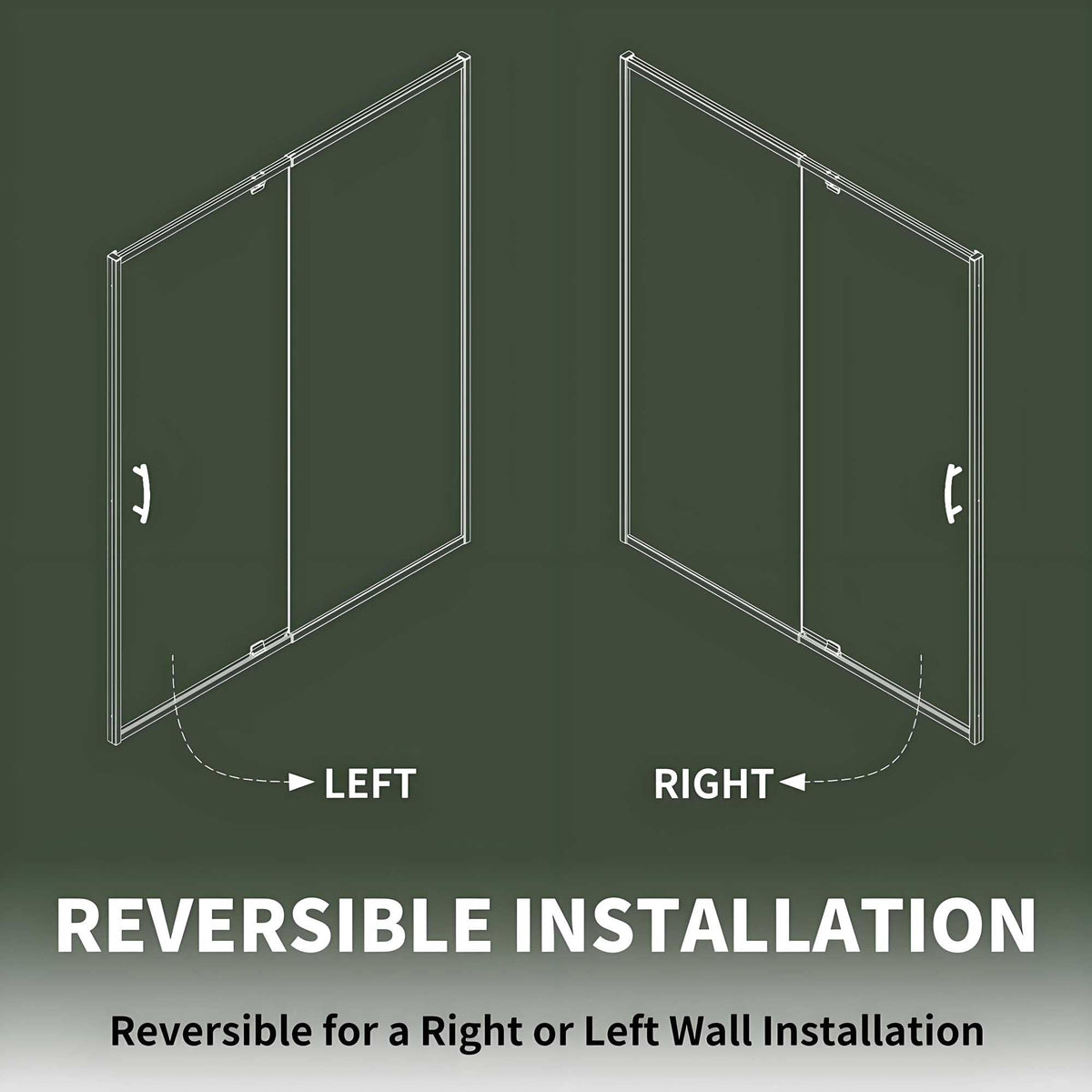 Rodkedc 44-48" W x 71" H Pivot Glass Shower Door,Grid Pattern,1/4"(6mm) Thick SGCC Tempered Shower Glass Door,Matte Black Shower Door,Reversible Installation