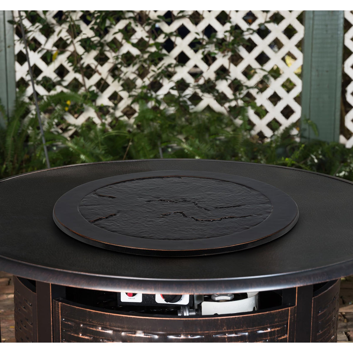 Stanbroil Cast Aluminum Fire Pit Lid, Rust-Free Lid for Outside Fire Pit or Table, Lazy Susan for Agio and TK Classics
