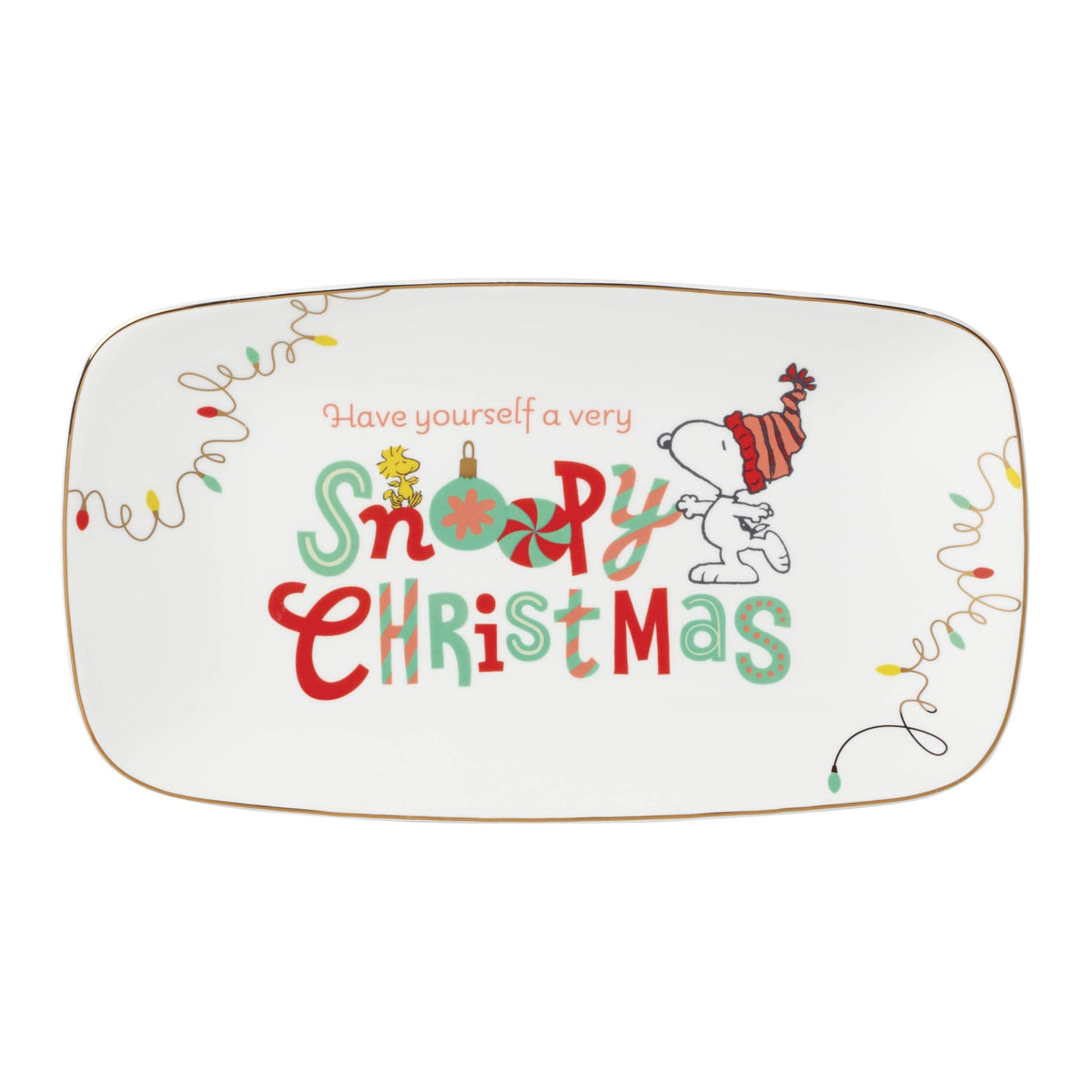 Lenox 896636 Snoopy Christmas Hors Doeuvres Tray