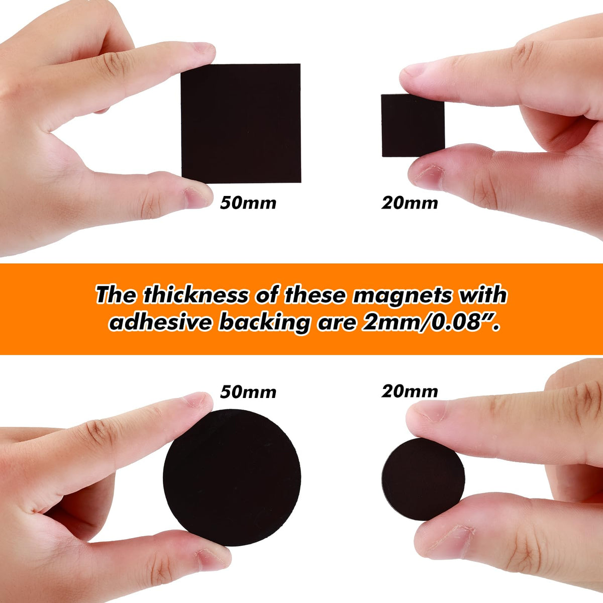 Aertiavty Round Magnets with Adhesive Backing, 120 Pcs 2" Fridge Magnets, Adhesive Magnet Dots, 80 Mil Sticky Magnets for Whiteboard, Refrigerator, Crafts, Easy Peel and Stick