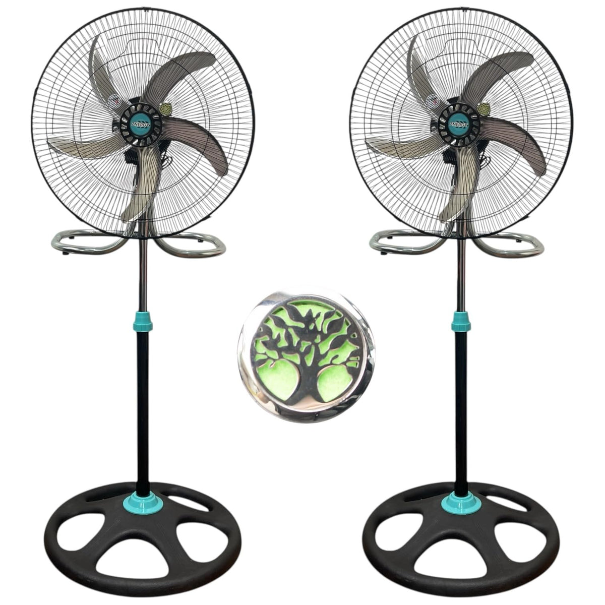 ZNERGY 2in1 Aromatherapy Diffuser Fan 2 Packs 18inch 2in1 Stand/Floor Fan Metal 5 Blades 3 Speeds Oscillation Adjustable Heights for Livingroom, Dining Room, Bedroom, Dorms, Garage and Kitchen