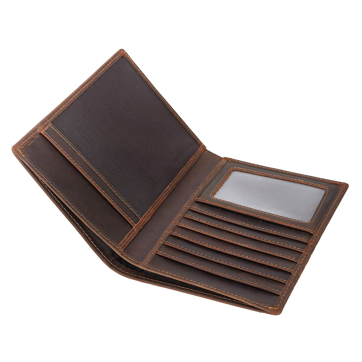 Polare Luxury RFID Blocking Leather Passport Holder Travel Wallet For Men and Women (Dark Brown)