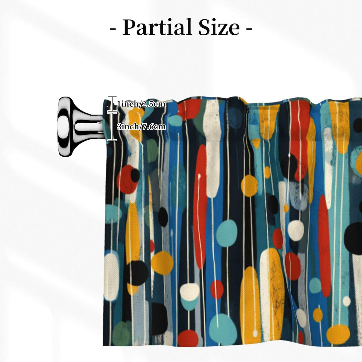 Ecixzyo Mid Century Valance Curtain Window Valance Treatment Decor Small Window Curtains for Bedroom Kitchen Bathroom Living Room 1 Panel 54x18in
