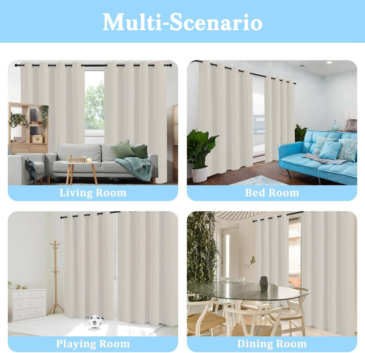Fall Forest Curtains 84 Inch Length - Birch Tree Blackout Curtains for Bedroom Living Room, Thermal Insulated Room Darkening Grommet Autumn Landscape Drapes Window Treatments, 42Wx84L, 2 Panel Set