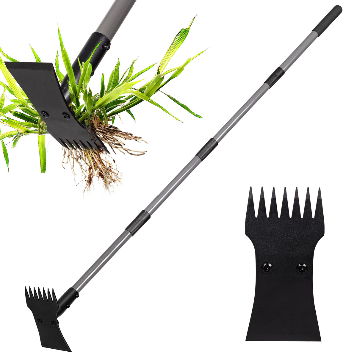 Walensee Garden Weeder Tool – Manual Weed Puller & Uprooting Weeding Tool with Weed Rake, Long Handle Grass Remover for Easy Weed Removal, Ideal Gardening Weeding Tool & Garden Hoe for Weeding