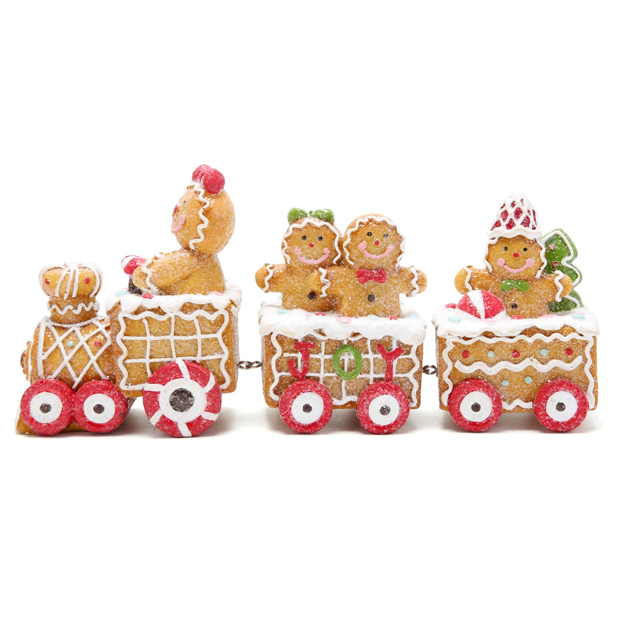 Hodao Christmas Decorations Indoor Home Decor Christmas Gingerbread Man Small Train Figurines Winter for Table Top Centerpiece Fireplace Decor Cute Gingerbread Man Train Decoration Gift
