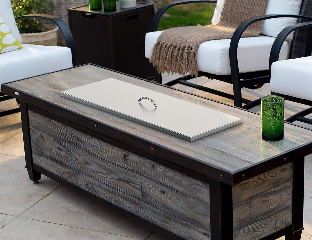 Stanbroil Fire Pit Burner Pan Cover 39" x 15", Fits 36 x12 Inches Rectangular Drop-in Burner Pan, Stainless Steel