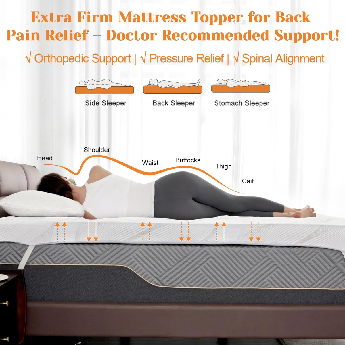 Extra Firm Mattress Topper Short King Size 3 Inch, Cooling Gel+Bamboo High Density Support Mattress Topper with Removable Cover, Bed Topper for Pain Relief CertiPUR-US, 71''x74''