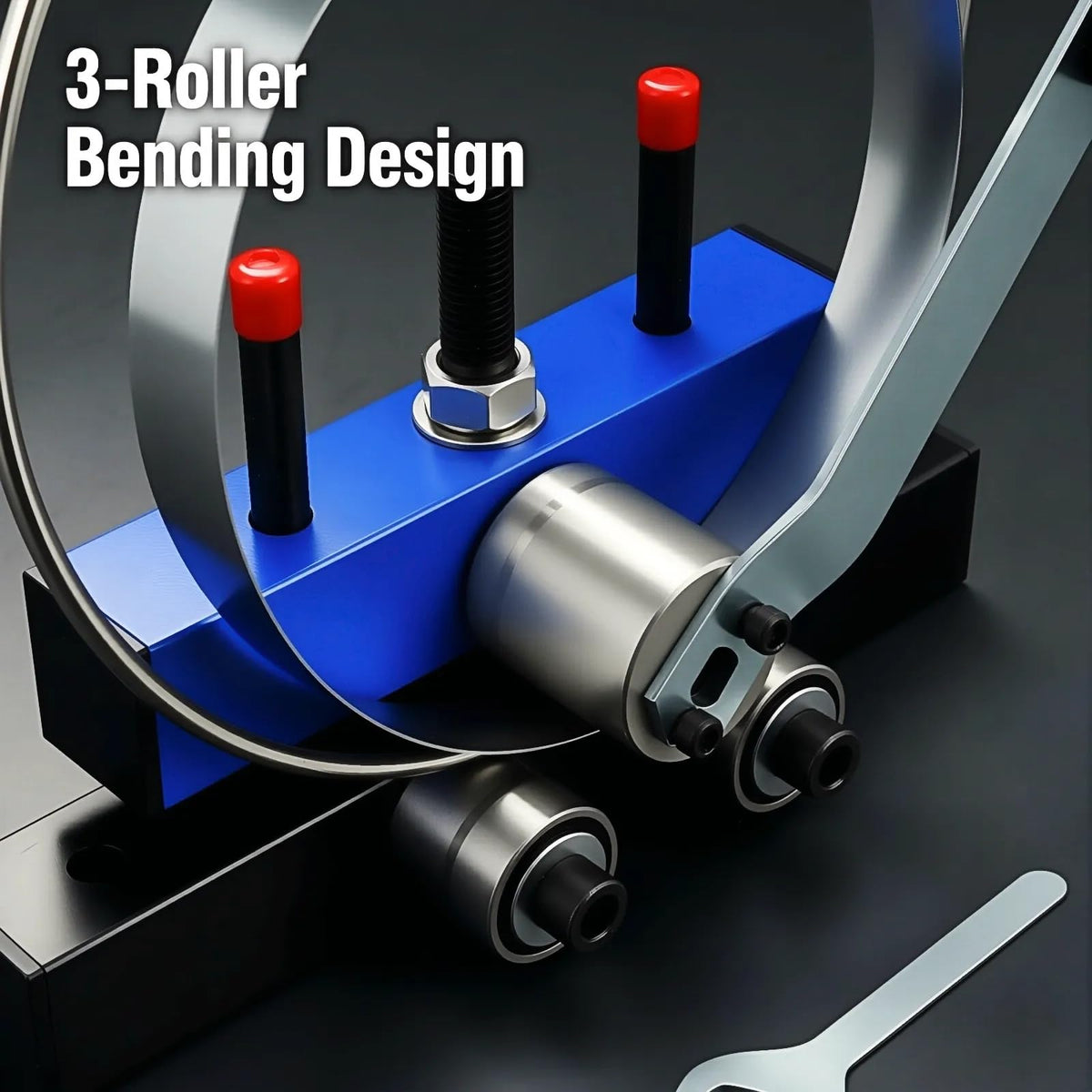Manual Ring Roll Bender Min. Roll Diameter 5.9" (150mm), Heavy Duty Ring Bender Tool Roller Bender Machine Scroll Bender Metal Steel Rod Tube Bending, for Decorative & DIY Metalworking, Ring Making