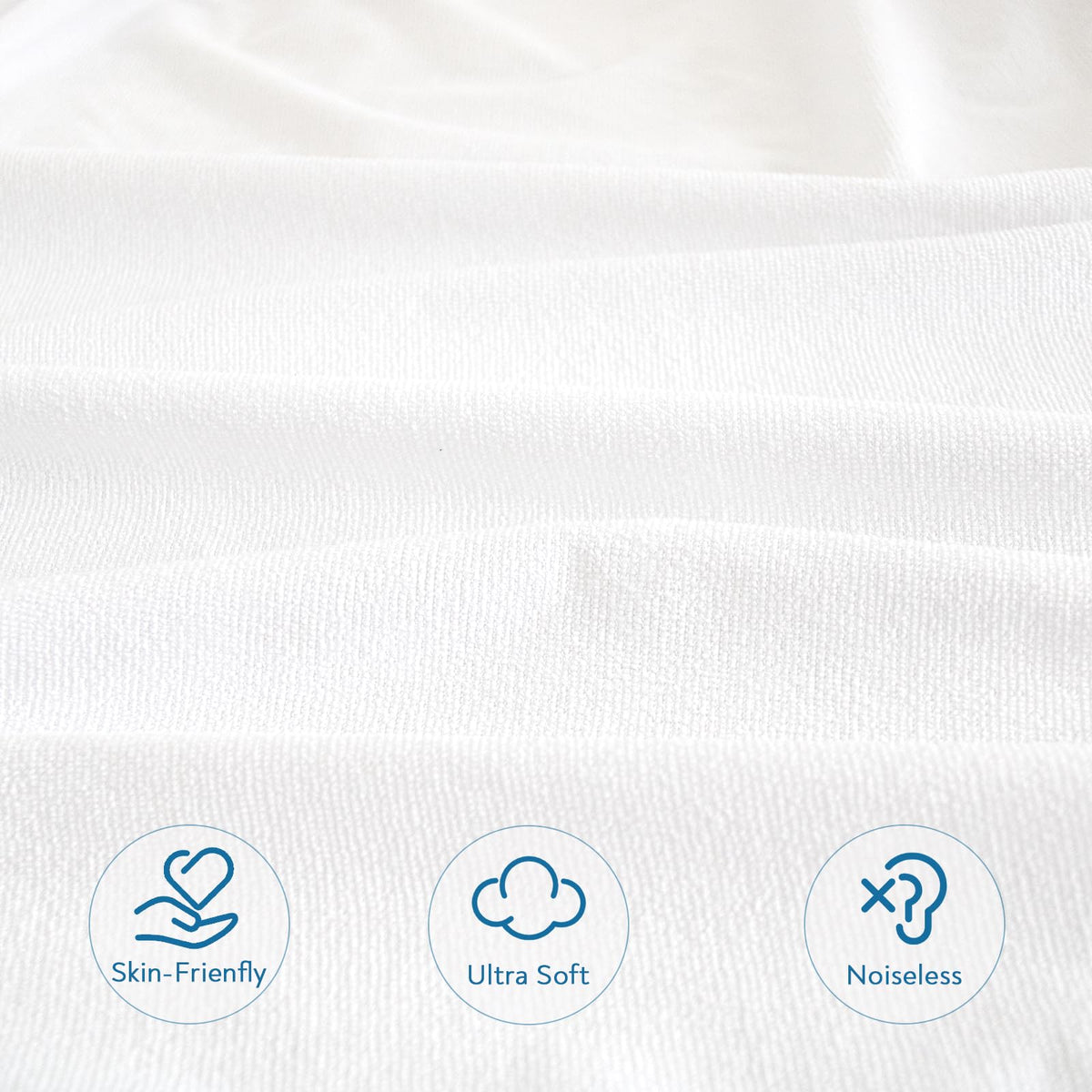 Split Top King Mattress Protector Waterproof Soft & Breathable Terry, 34" Top Split from Head 78''×80'' up to 18'' Depth, Skin-Friendly Machine Washable Mattress Cover