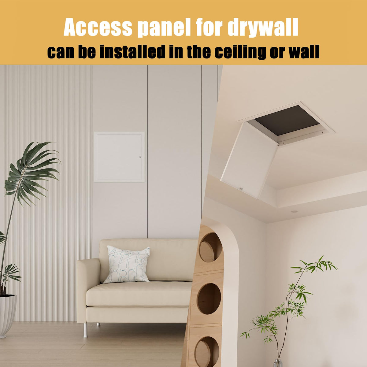 Thicken 1mm 12 x 12 Access Panel for Drywall,Attic Door, Ceiling Access Panel for Drywall,12x12 Metal Access Panels are Thickened to 1mm to Solve The Problem of Fragile Panels(Screwdriver Latch)