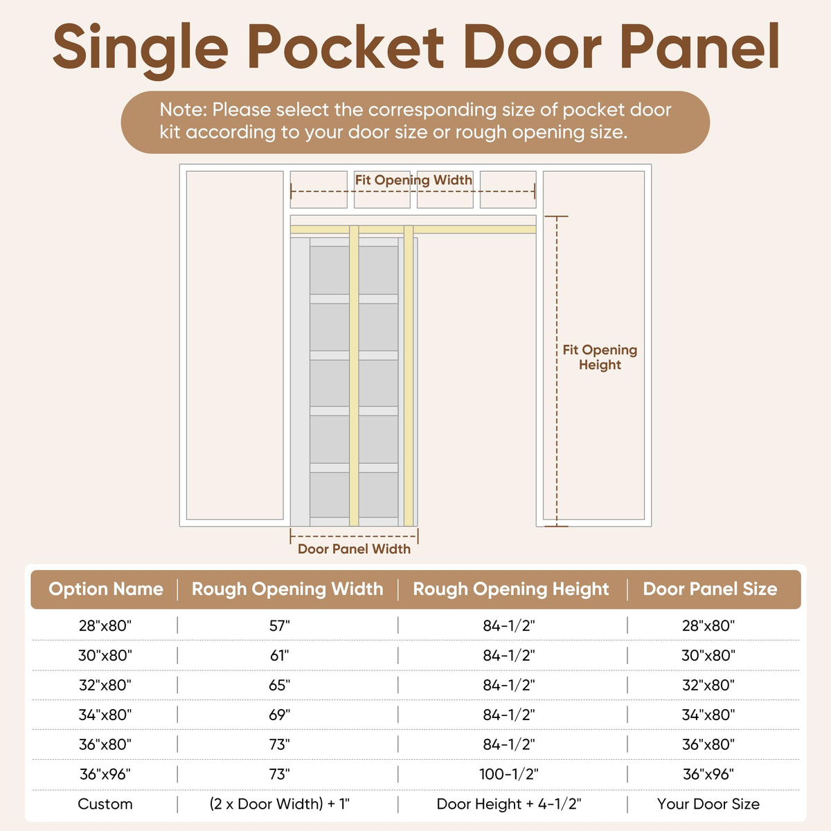 JUBEST 36"x 96" Pocket Door Frame Kit with 120LBS Soft Close Mechanism and Galvanized Steel Studs, Pocket Door Kit for 2x4 Stud Wall, Suitable for Doors Wide 24"-36", Easy to Install