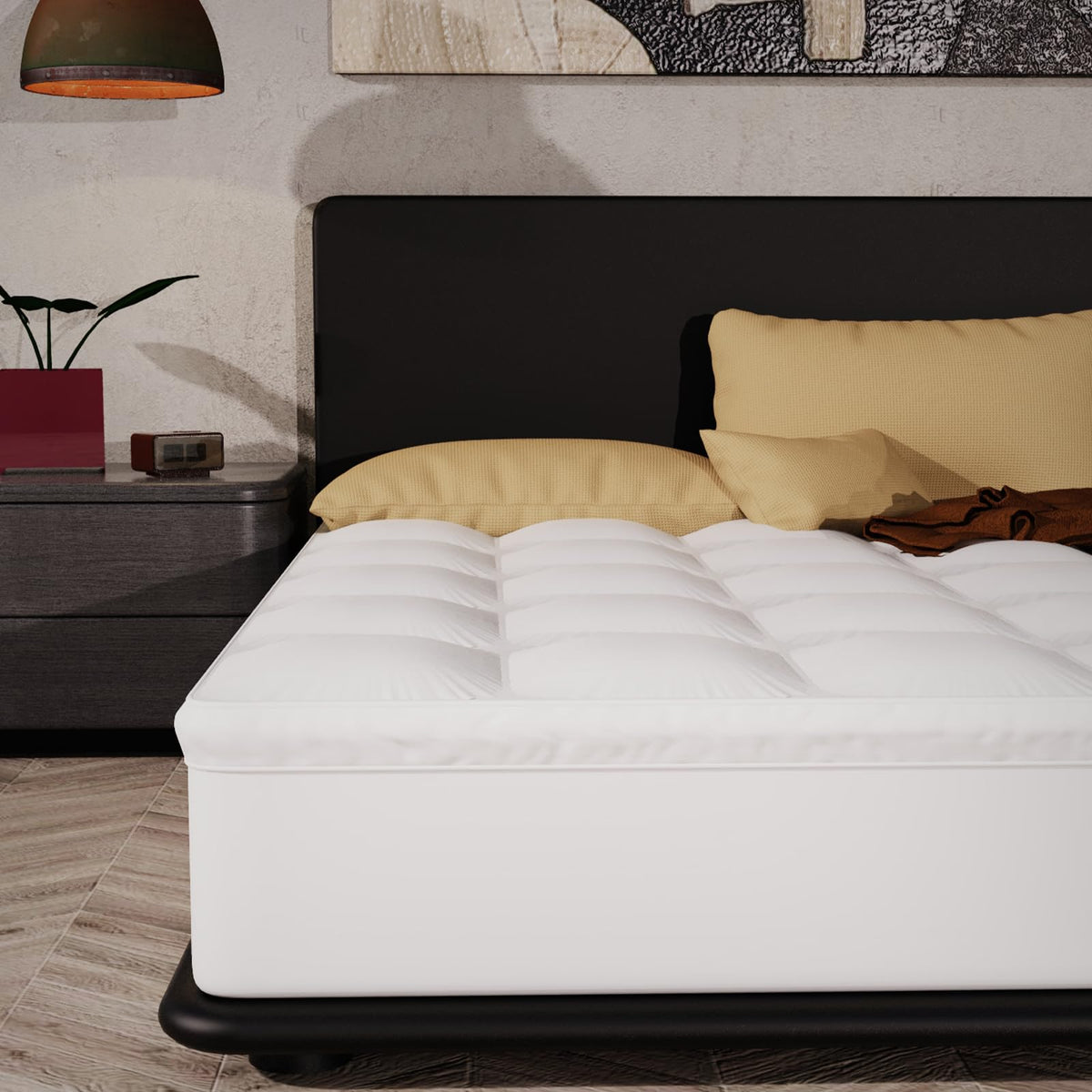 Epitex Mattress Topper King Size, Extra Thick and Soft Fluffy Pillow Top Mattress Pad for King Size Bed, Breathable and Supportive for Back Pain, 8-16'' Deep Elastic Pocket, Skid-Proof Bottom, White