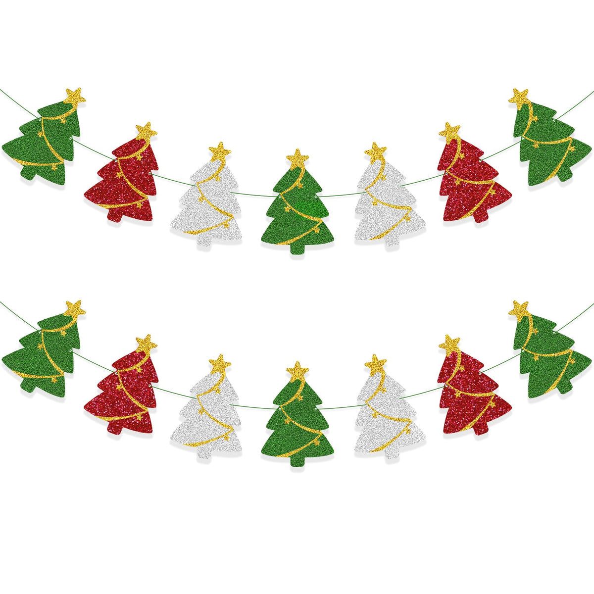 Tinbax Christmas Decorations - Christmas Tree Banner Garland for Xmas Hanging Decor(Pre-Strung)