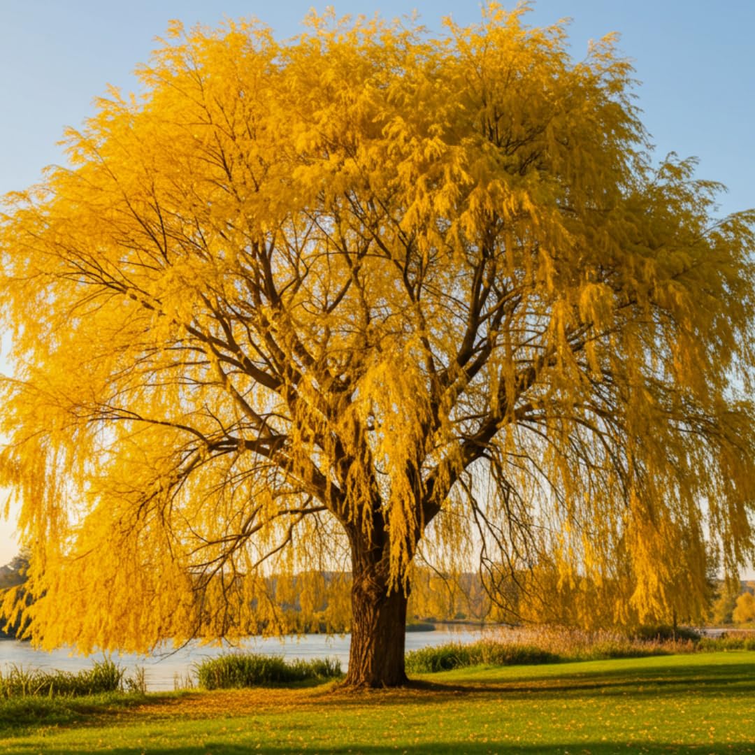 2 Golden Weeping Willow Trees - Ready to Plant - Live Plants - Beautiful Arching Canopy