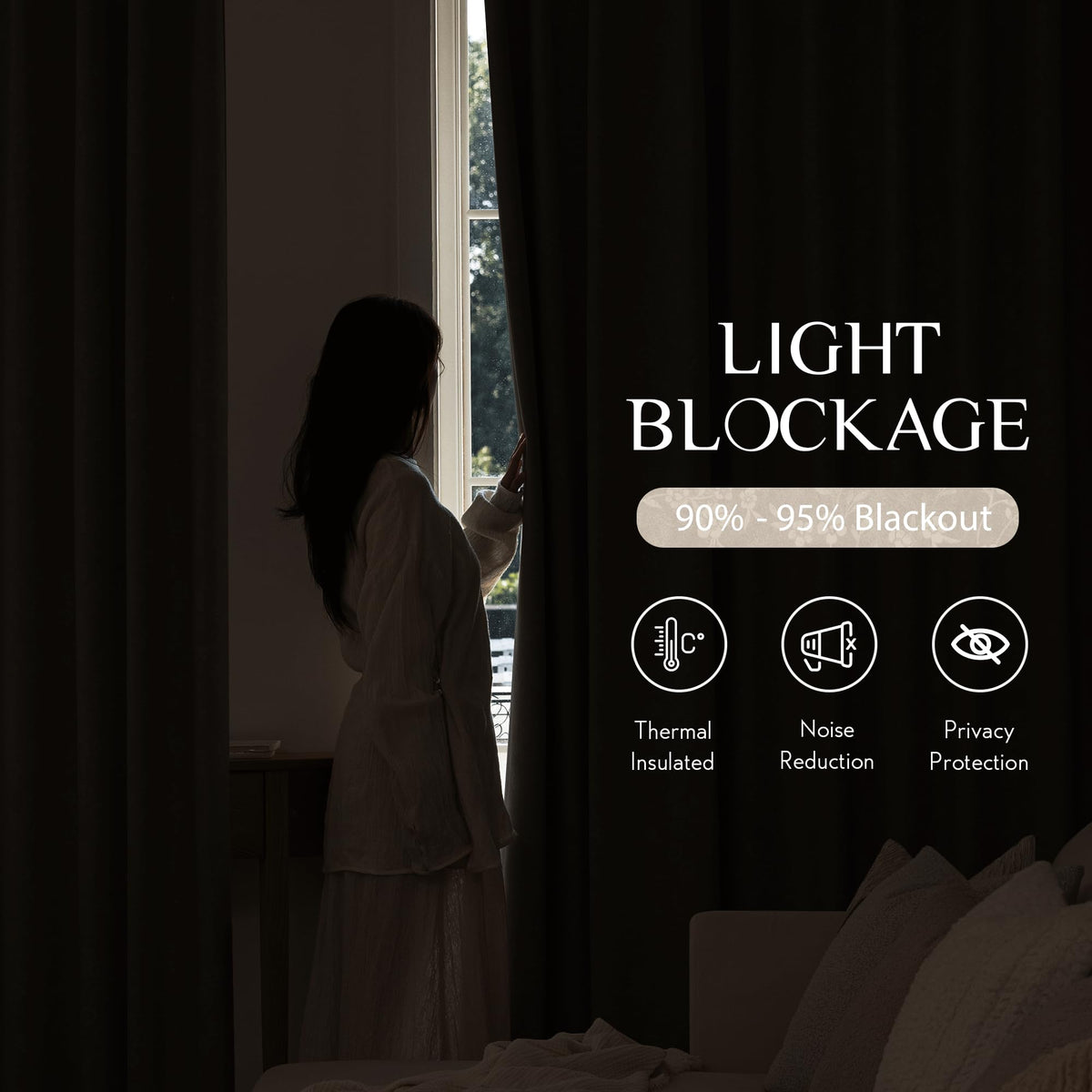 Beauoop Beige Floral Jacquard Blackout Curtains 84 Inches Long 2 Panels for Living Room Bedroom Chenille Flower Room Darkening Thermal Insulated Soundproof Grommet Window Drapes, 52x84 Set of 2