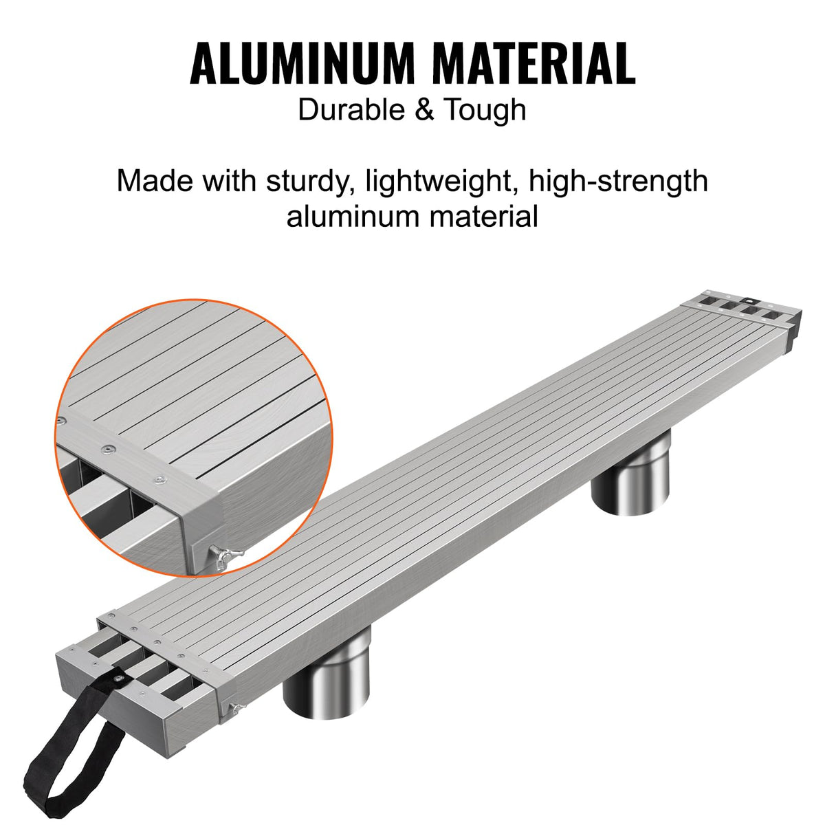 VEVOR Aluminum Telescoping Work Plank, 8-13FT, 500lbs Capacity, 12.5 inch Width, Scaffold Ladder Accessory