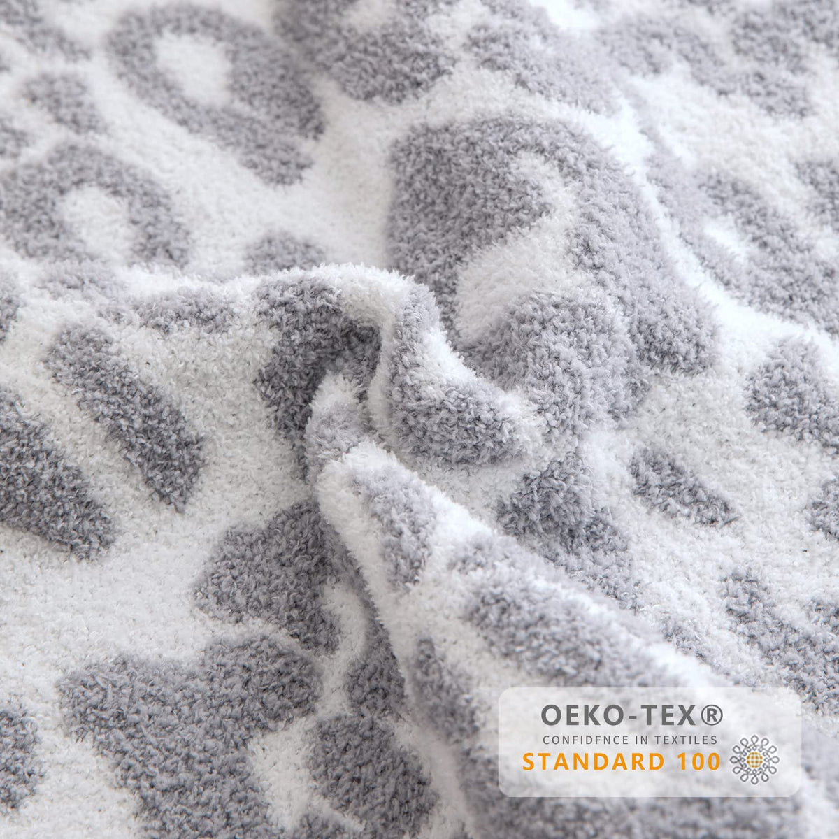 MH MYLUNE HOME Ultra Soft Leopard Throw Blanket (50x60 inches) Microfiber Blanket Plush Warm Reversible Cheetah Blanket Snow Leopard Pattern Throw for Couch Bed Sofa - White Gray, 50"x60"