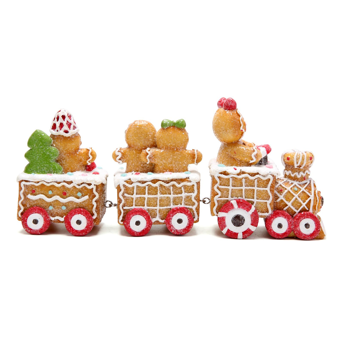 Hodao Christmas Decorations Indoor Home Decor Christmas Gingerbread Man Small Train Figurines Winter for Table Top Centerpiece Fireplace Decor Cute Gingerbread Man Train Decoration Gift