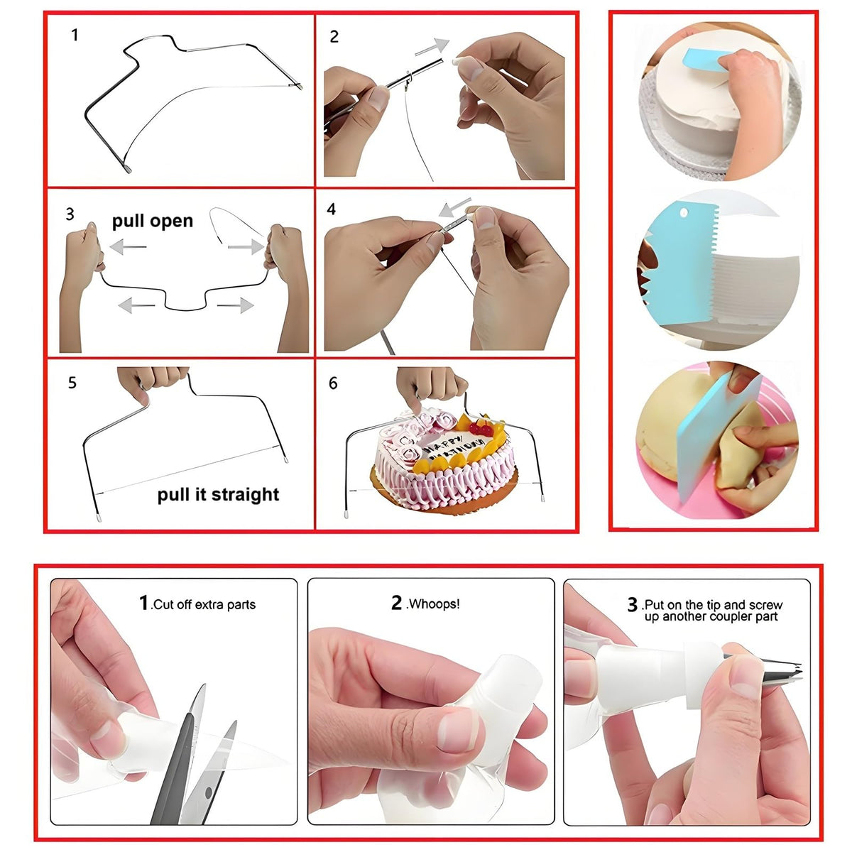 ANSLYQA Cake Decorating Kit, 193 Pcs with Cake Turntable, Leveler, 24 Numbered Icing Tips, 2 Spatulas, 2 Couplers, 3 Scrapers, 50 Pastry Bags, 50 Paper Cupcake Liners & More Baking Tools, (Blue)