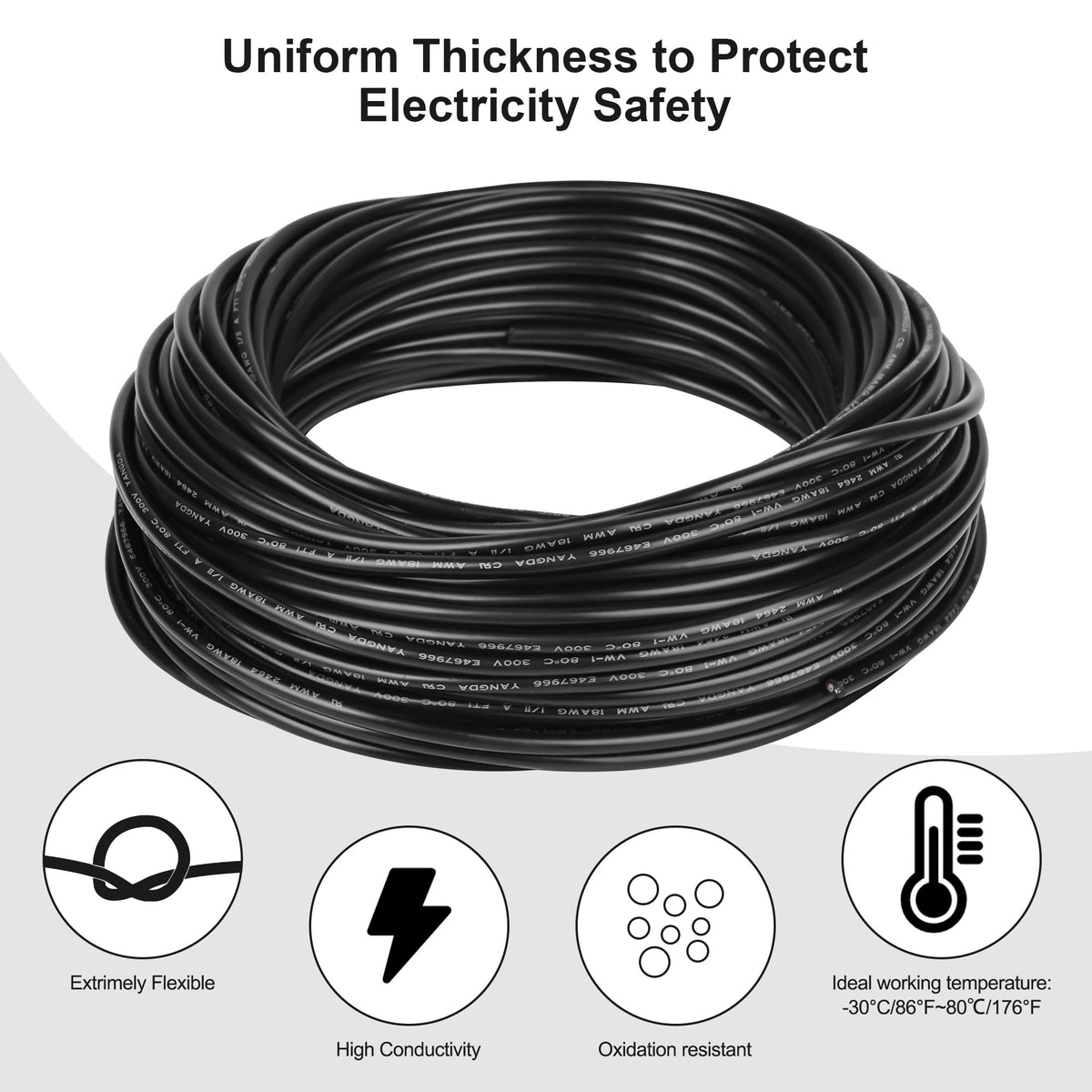 14 Gauge Wire 2 Conductor 14 AWG Electrical Wire Stranded PVC Cord Oxygen-Free Copper Cable 100FT Pure Copper Flexible Cable Wire Cord for LED Lamp Lighting Strips Automotive…