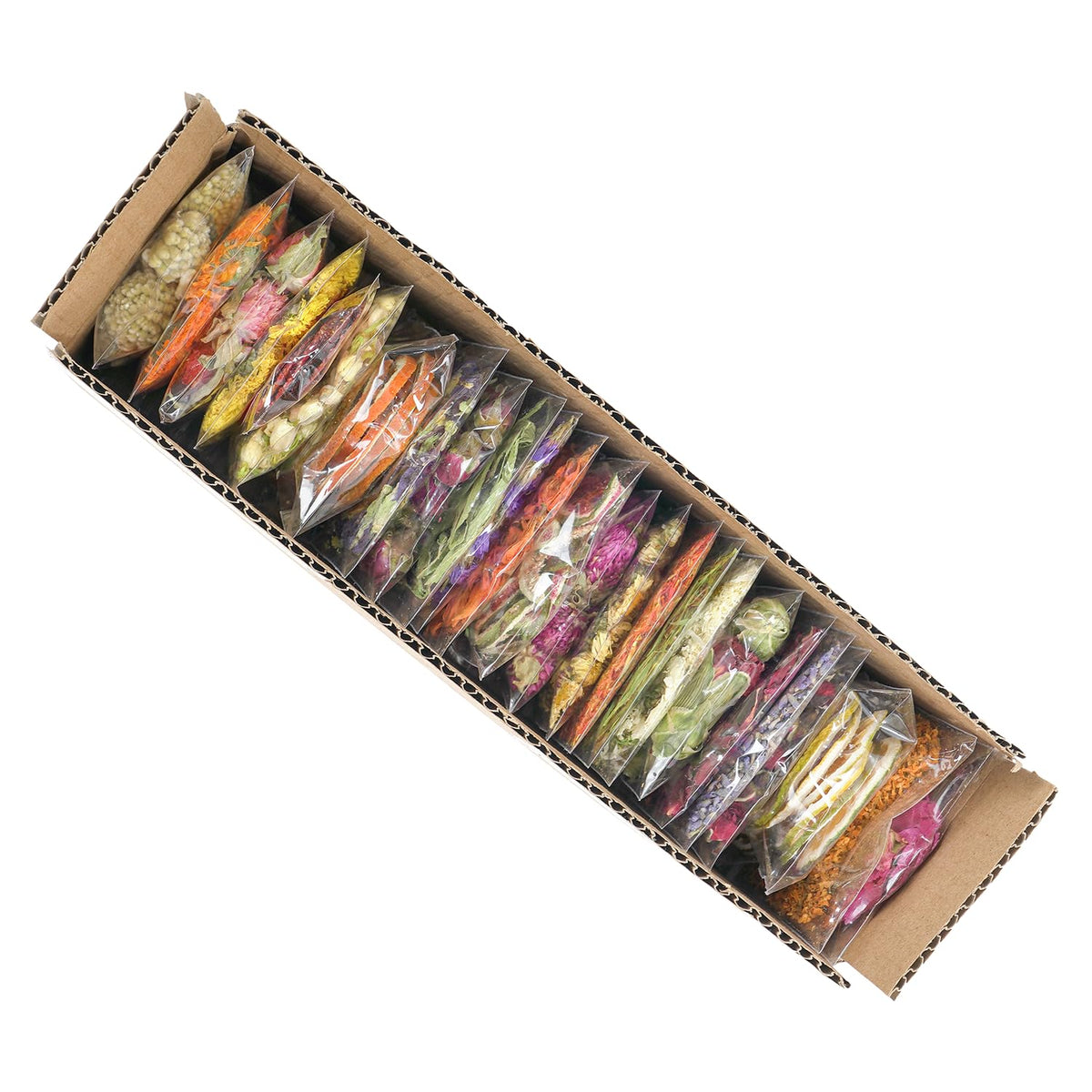 Natural Dried Fruit and Flower Kit for DIY Crafts - 25 Bags, Ideal for Soap Making, Candle Making, Resin Jewelry, Bath Bombs, and Nail Art - Includes Rose Petals, Rosebuds, Lilium, Jasmine, and More
