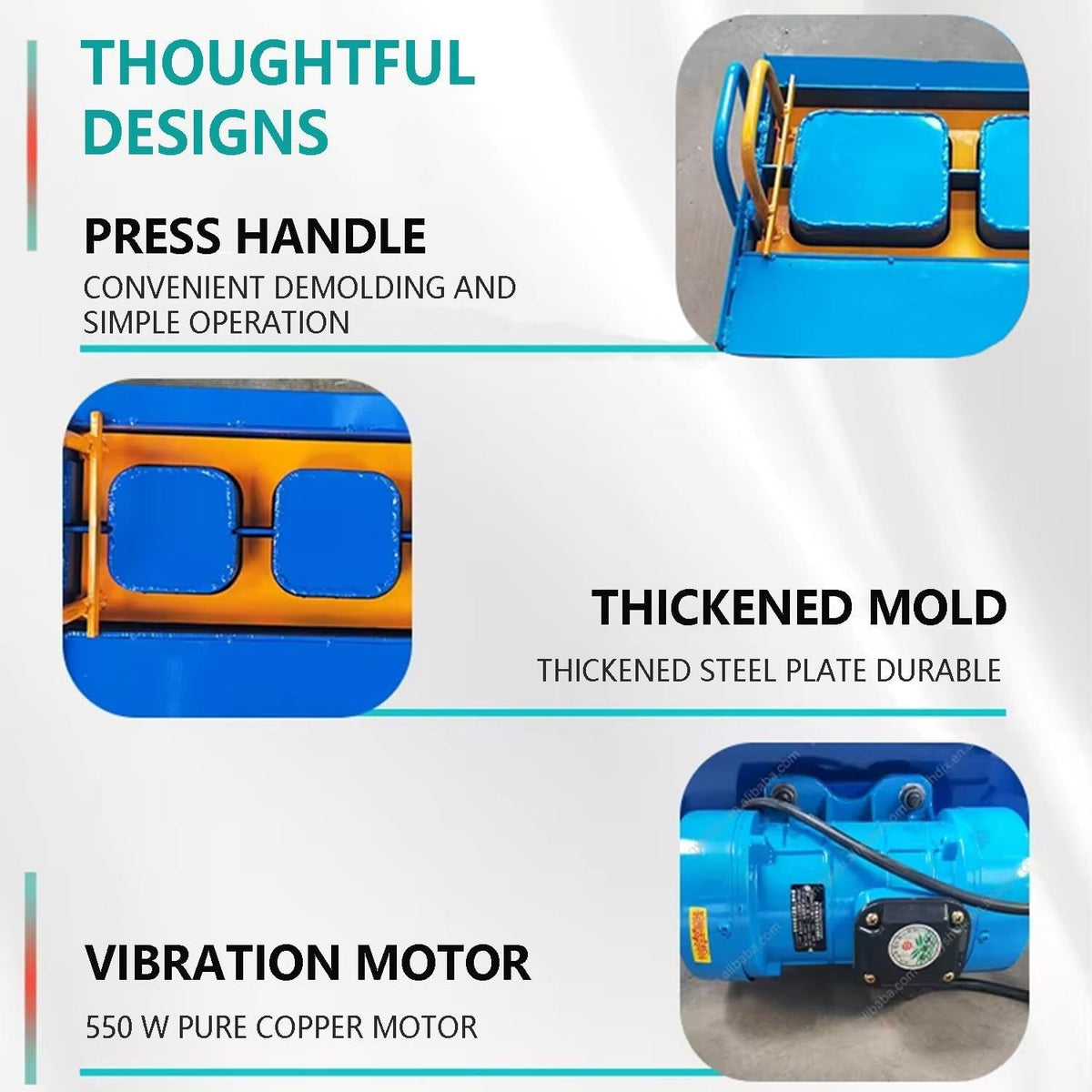 Cement Block Forming Machine, Brick Making, Multiple Molds Optional, 23kn Pressure, 45s Fast, 30 Bricks/H, Suitable for Home Use, Farm Manufacturing(H6)