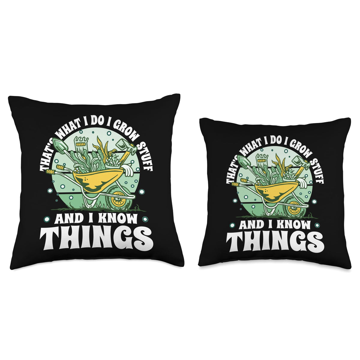 Gardener Wheelbarrow Gardening Lover Design Throw Pillow