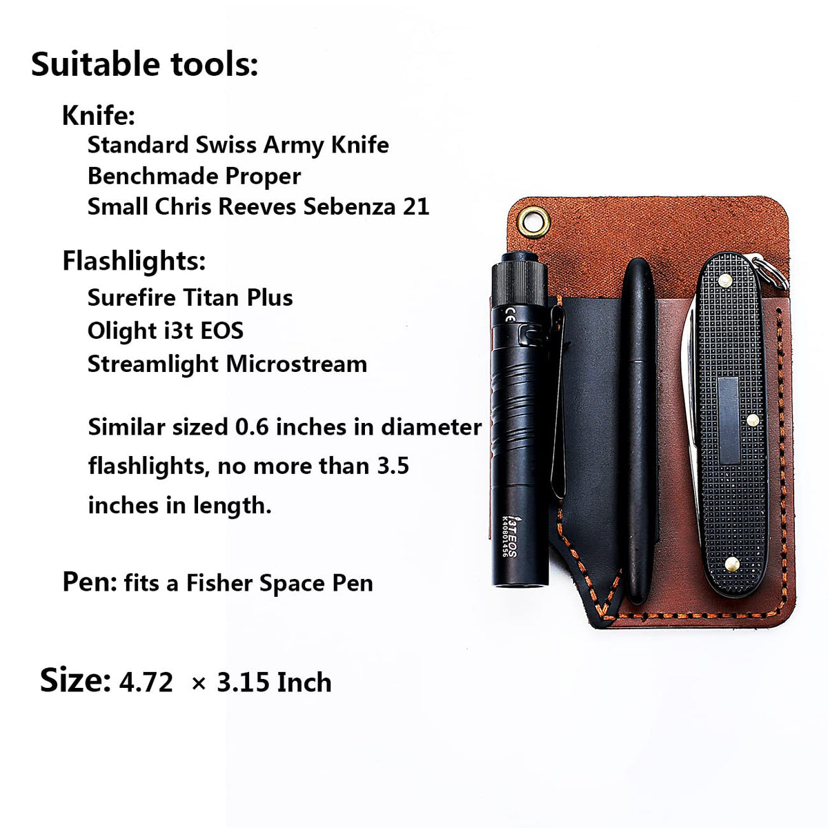 EASYANT Leather Pocket Organizer Handmade Multitool Sheath Accessories Leather EDC Pouch for Men