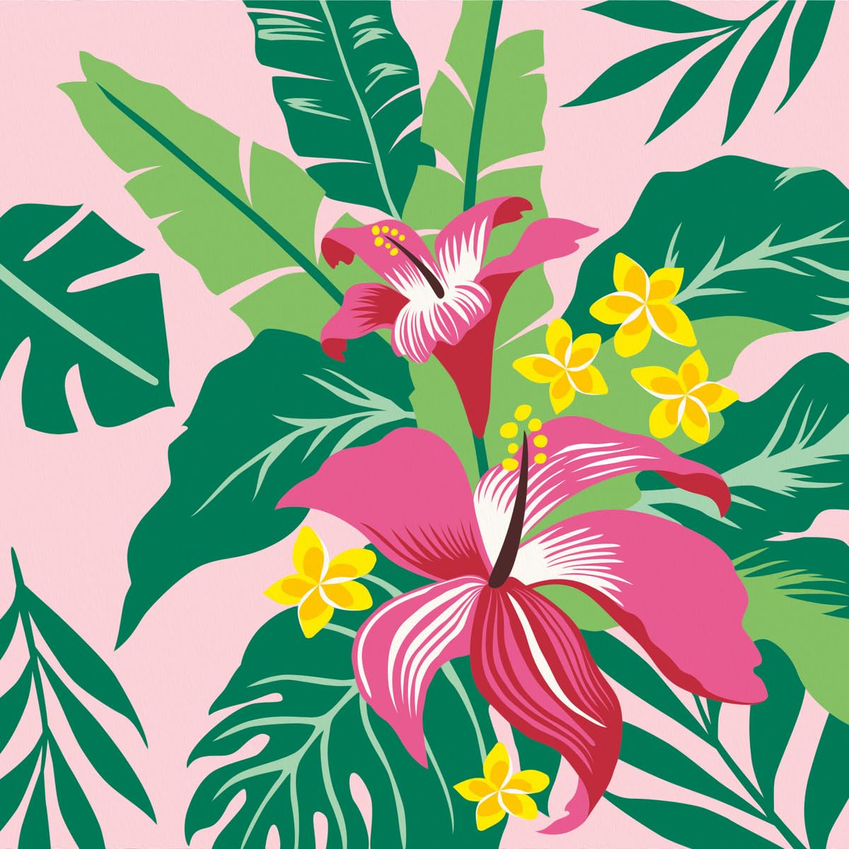 Ravensburger CreArt Tropical Plants Paint by Numbers Kit for Adults - 23518 - Painting Arts and Crafts for Ages 12 and Up
