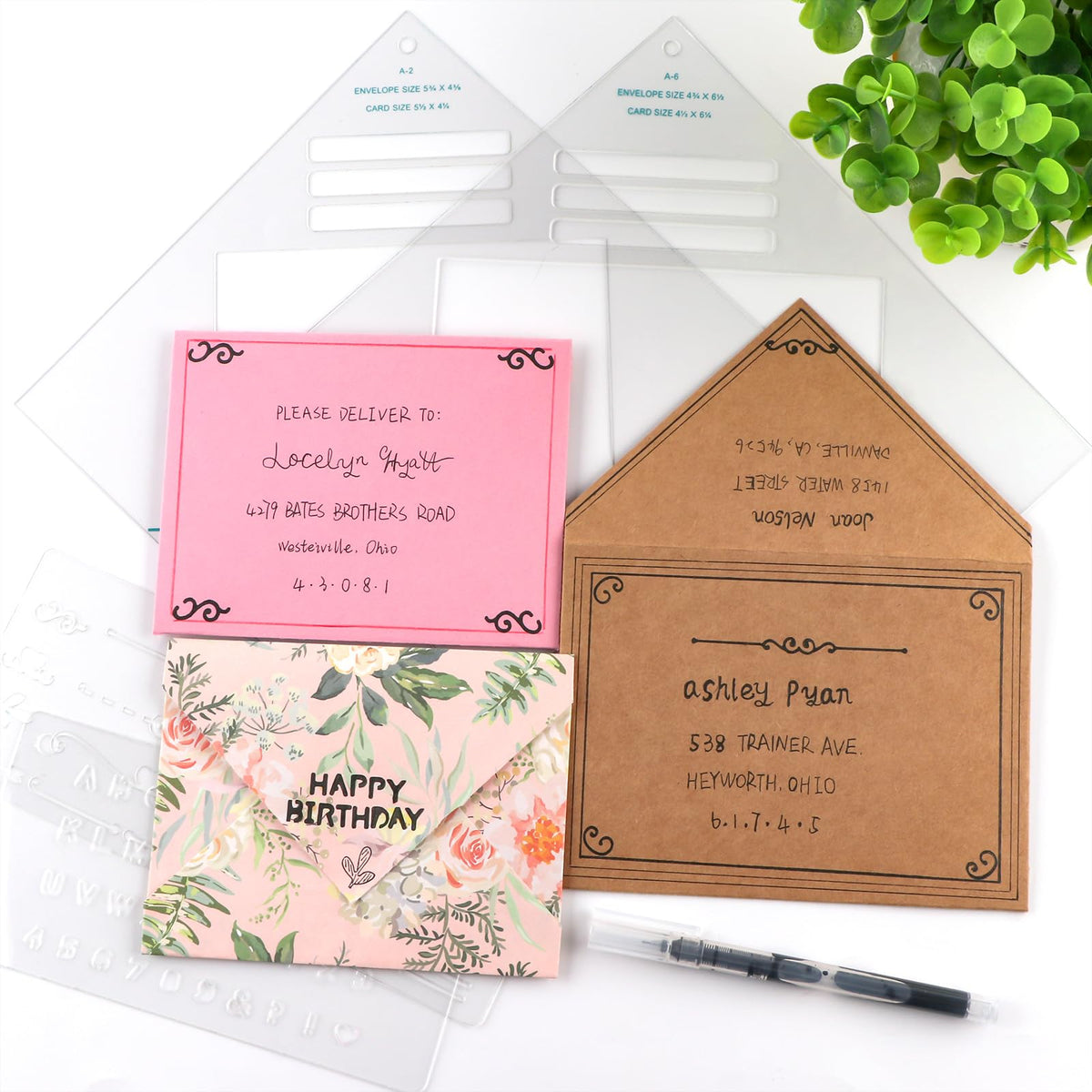 17pcs/Set Envelope Maker Guide Set Envelope Tear Templates All-in-One Envelope Making Tools for Card Making Envelope Makers Crafting Supplies
