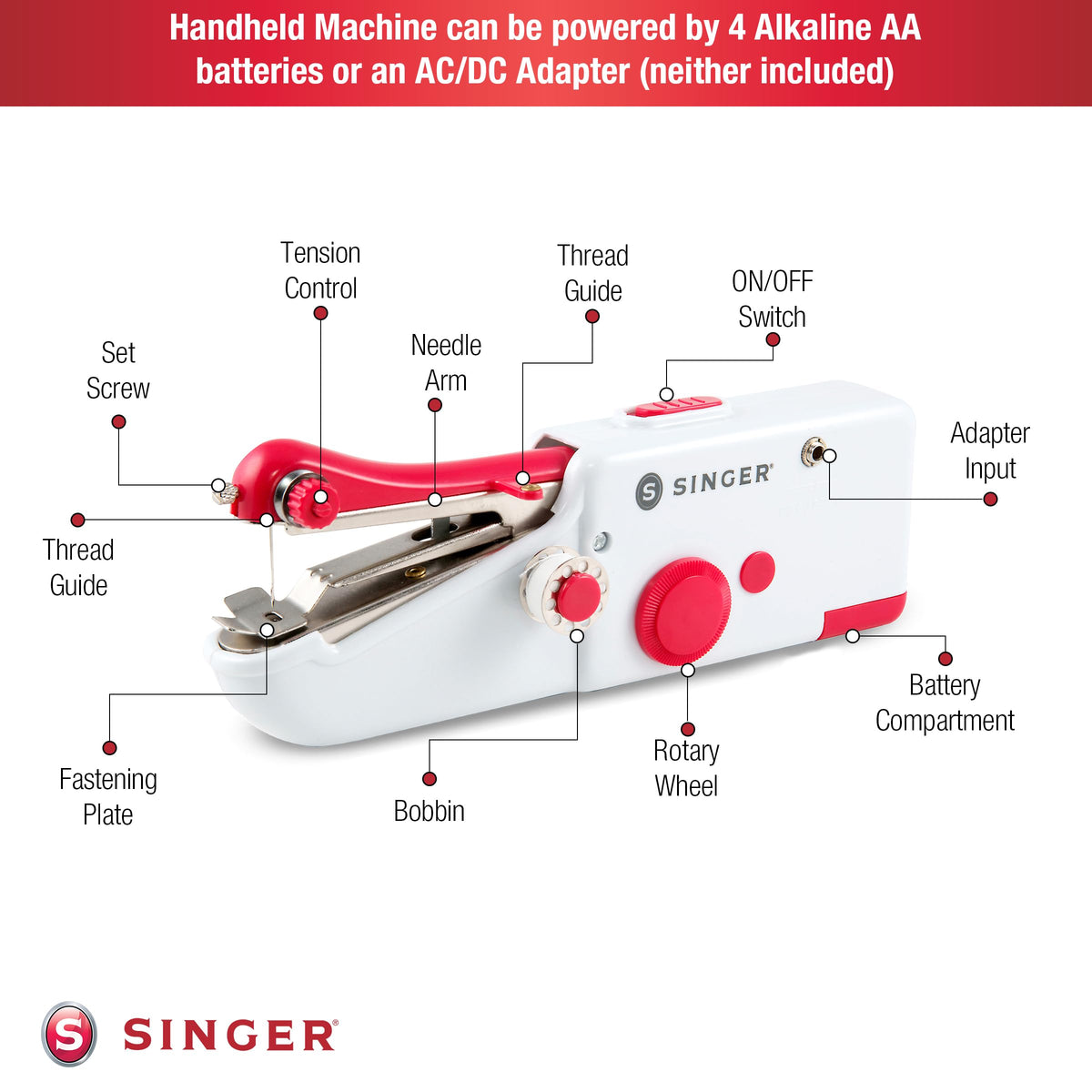 SINGER Stitch Sew Quick Portable Mending Machine - Single Thread Machine for Quick Repairs
