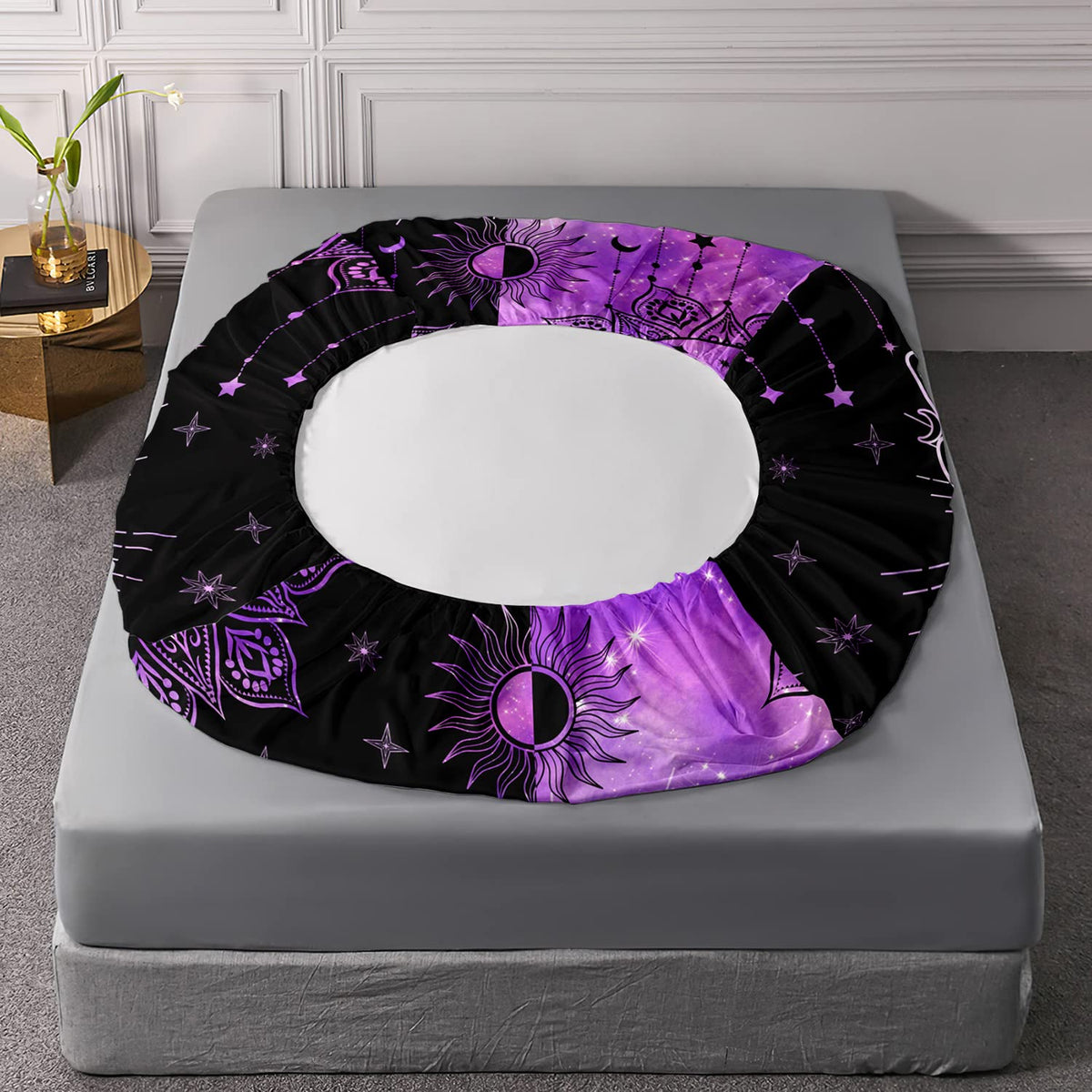 HOSIMA Butterfly Twin Fitted Sheet Set, Microfiber 3 Piece Twin Bedding Sets Starry Sun Mandala Fitted Sheet for Kids Teens, Bohemian Aesthetics Room Decor