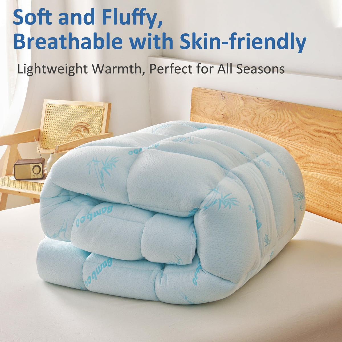 Favorland Mattress Topper King Size - Cooling Extra Thick Breathable Viscose Made from Bamboo Mattress pad - Soft Quilted Fitted Mattress Cover with 900 GSM Down Alternative Fill (8-21”Deep Pocket)