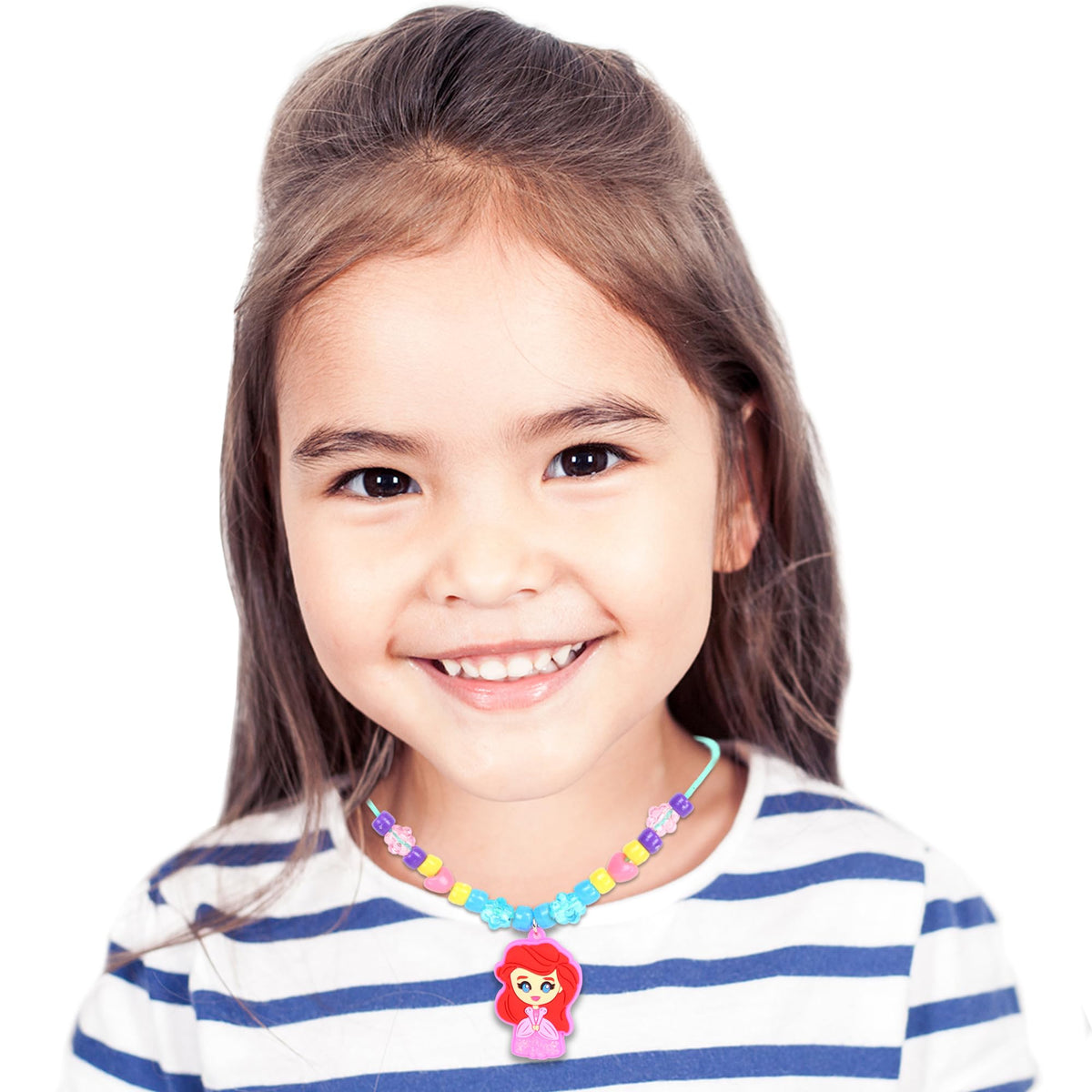 Disney Princess Necklace Activity Case – Jewelry Making Kit with Beads, Charms & Strings – Create Custom Princess Necklaces – Craft Gift for Girls Ages 3+ – Portable Storage Case Included