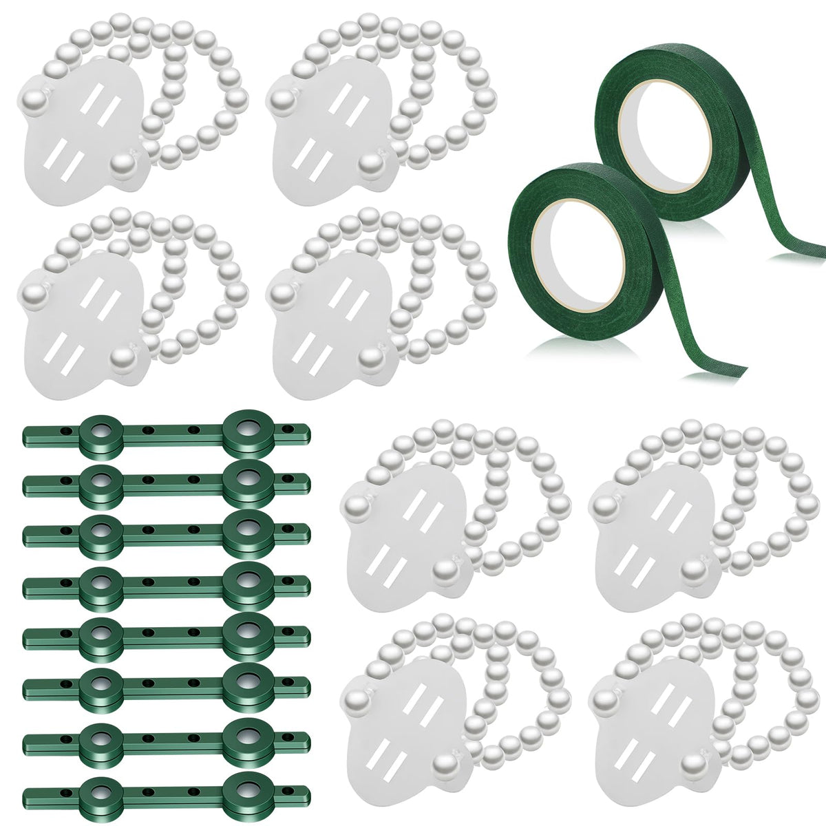 Hicarer 18 Pcs Floral Boutonniere Magnets Corsage Brooches Sets Include Corsage Wristlet Bands Flower Magnets Green Floral Wrapping Tapes for DIY Flower Pins Buttonhole Making Accessories