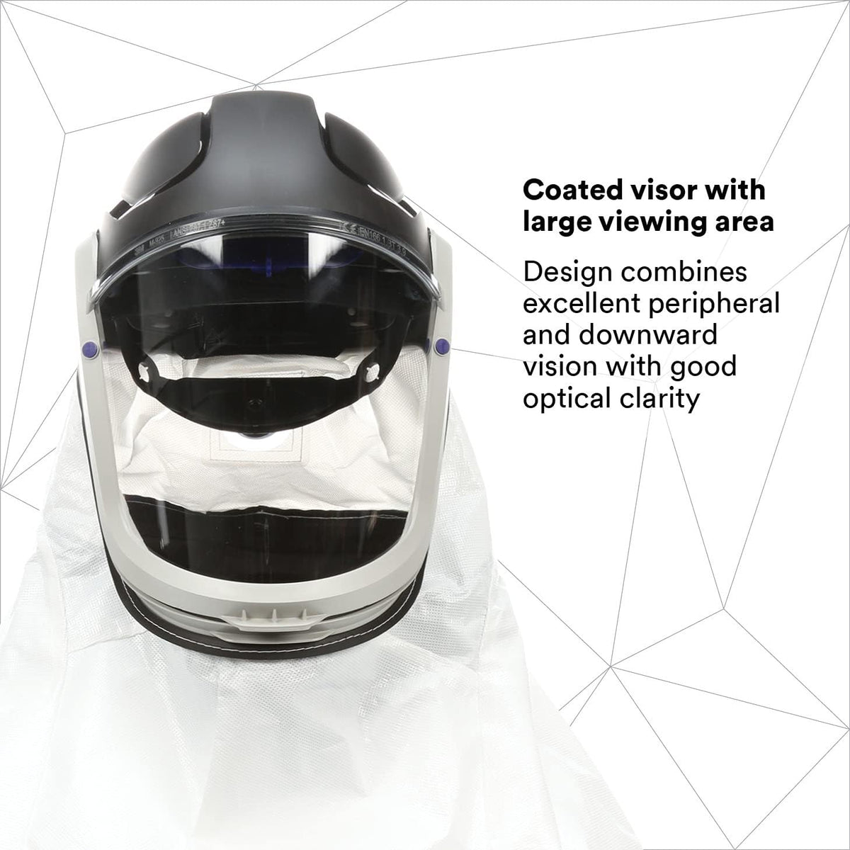 3M PAPR, Versaflo Respiratory Helmet M-405, For Powered Air Purifying Respirators, Standard Polycarbonate Visor and General Purpose Shroud, 1/Case