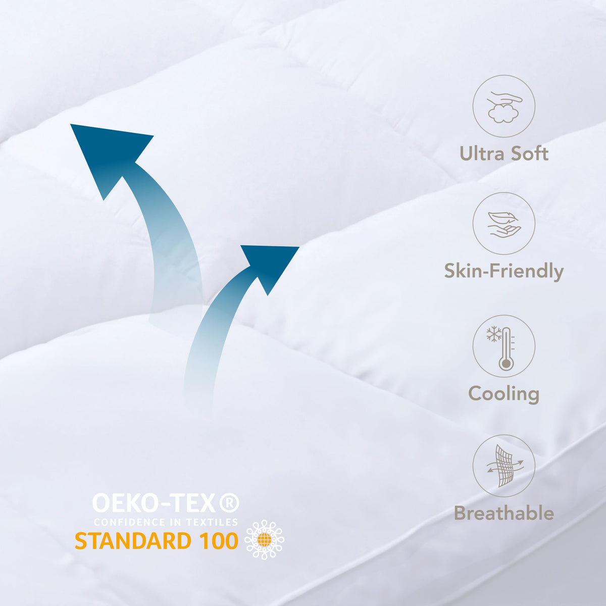 Epitex Mattress Topper King Size, Extra Thick and Soft Fluffy Pillow Top Mattress Pad for King Size Bed, Breathable and Supportive for Back Pain, 8-16'' Deep Elastic Pocket, Skid-Proof Bottom, White