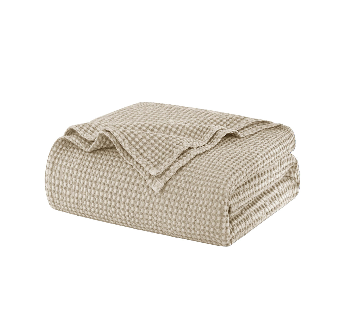 Talasily 100% Cotton Blanket Queen Size for Bed - Spring and Summer Cooling Lightweight & Breathable Bedding -Soft Waffle Weave Christmas Blanket, Machine Washable,Oatmeal,90x90 Inches