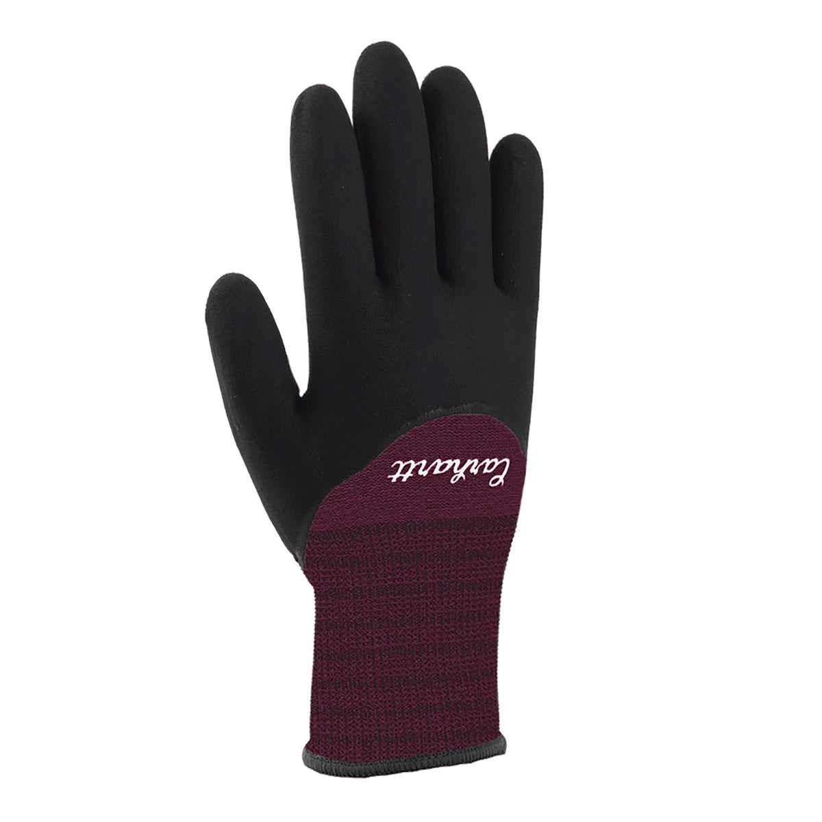 Carhartt Womens Thermal Full Coverage Nitrile Grip Glove, Deep Wine, M