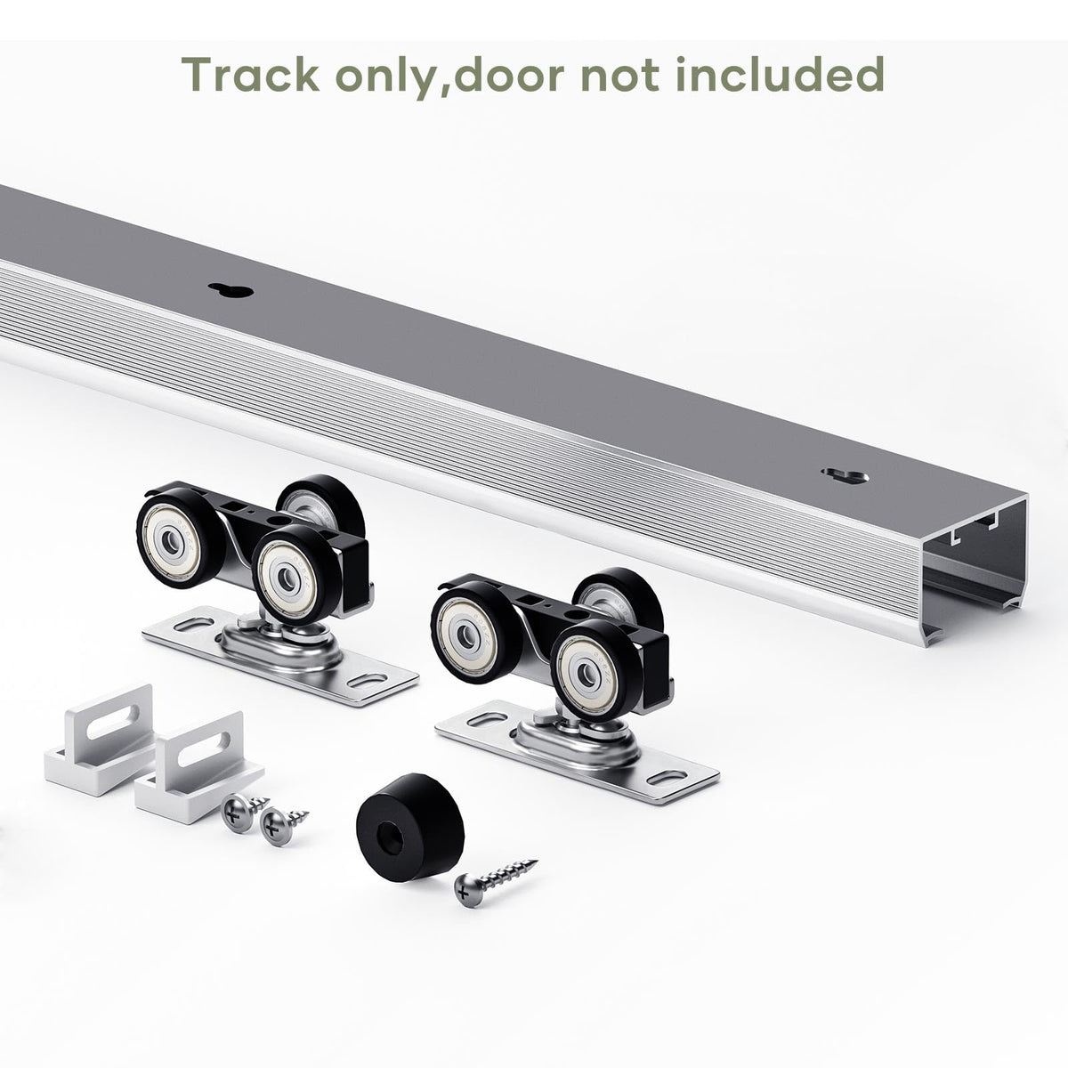 EaseLife 6FT/72in Sliding Pocket Door Hardware Kit,Commercial Grade,Aluminum Box Rail Kit,Slide Smoothly Quietly,Easy Install,No Door (68.75in Track for 24"~36" Wide Single Door)
