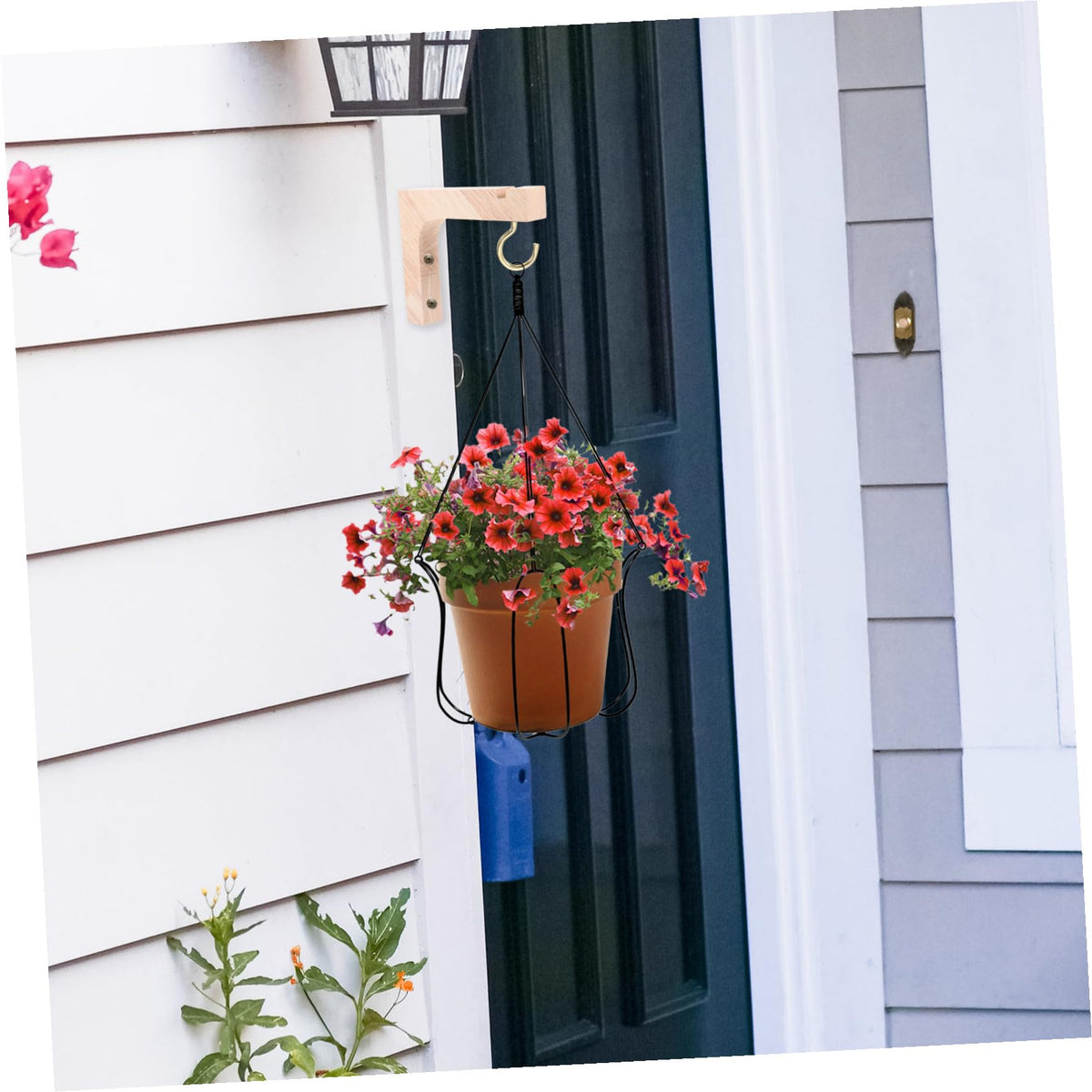 VICASKY Wooden Plant Hanger Hooks 2pcs Heavy-Duty Wall Mount Brackets for Hanging Indoor and Outdoor Flowerpots, Natural Wood Hanging Plant Stand for Garden and Home