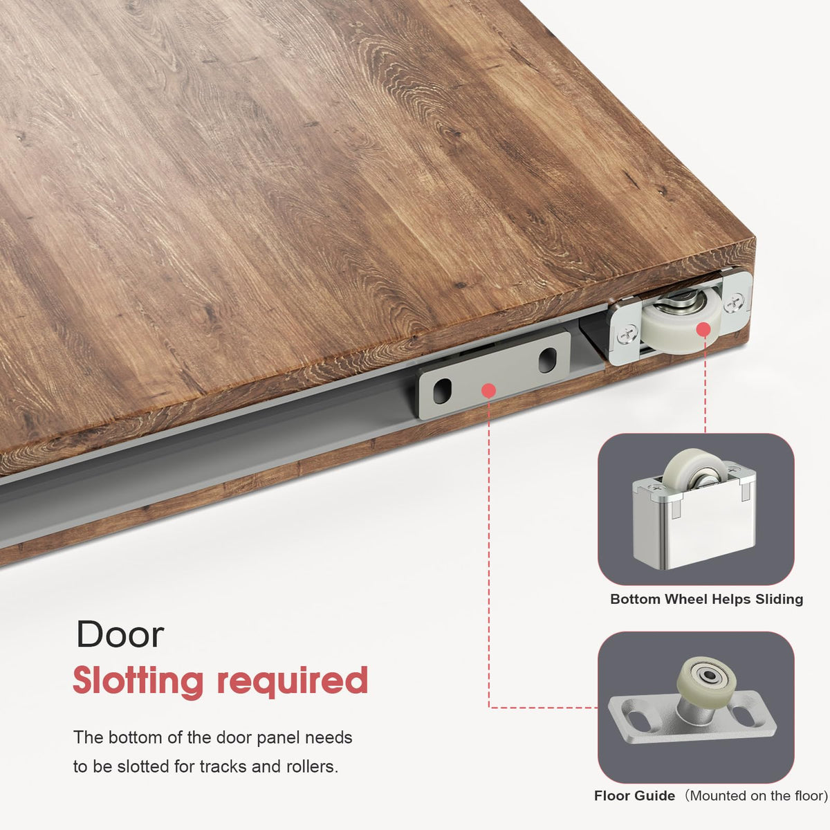 34" Concealed Sliding Barn Door Hardware Kit with Soft Close Mechanism for 26in Passage Opening, Hidden Sliding Door Hardware, Wall Mount for Interior Wooden Door (NO Door)