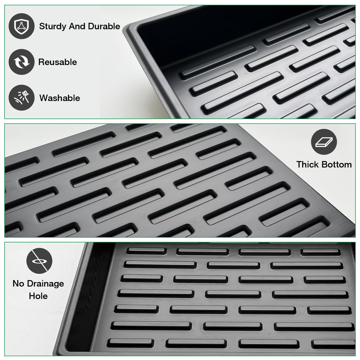 RooTrimmer 2.5 inch Square Pots 3.5 inch Deep 20 Cell Seedling Trays with Water Collection Nursery Trays (15"x11"x3") for Seeds Starting and Transplanting(5 Sets)