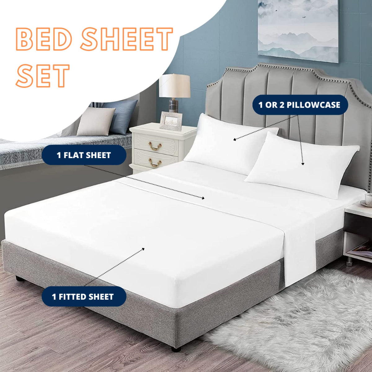 THYUNQ Cow Sheets Full Size Bed, 3D Animal Pattern Bedding Sheets & Pillowcases - 16 Inch Deep Pocket, Super Soft Microfiber Printed Sheet Set 4 Piece