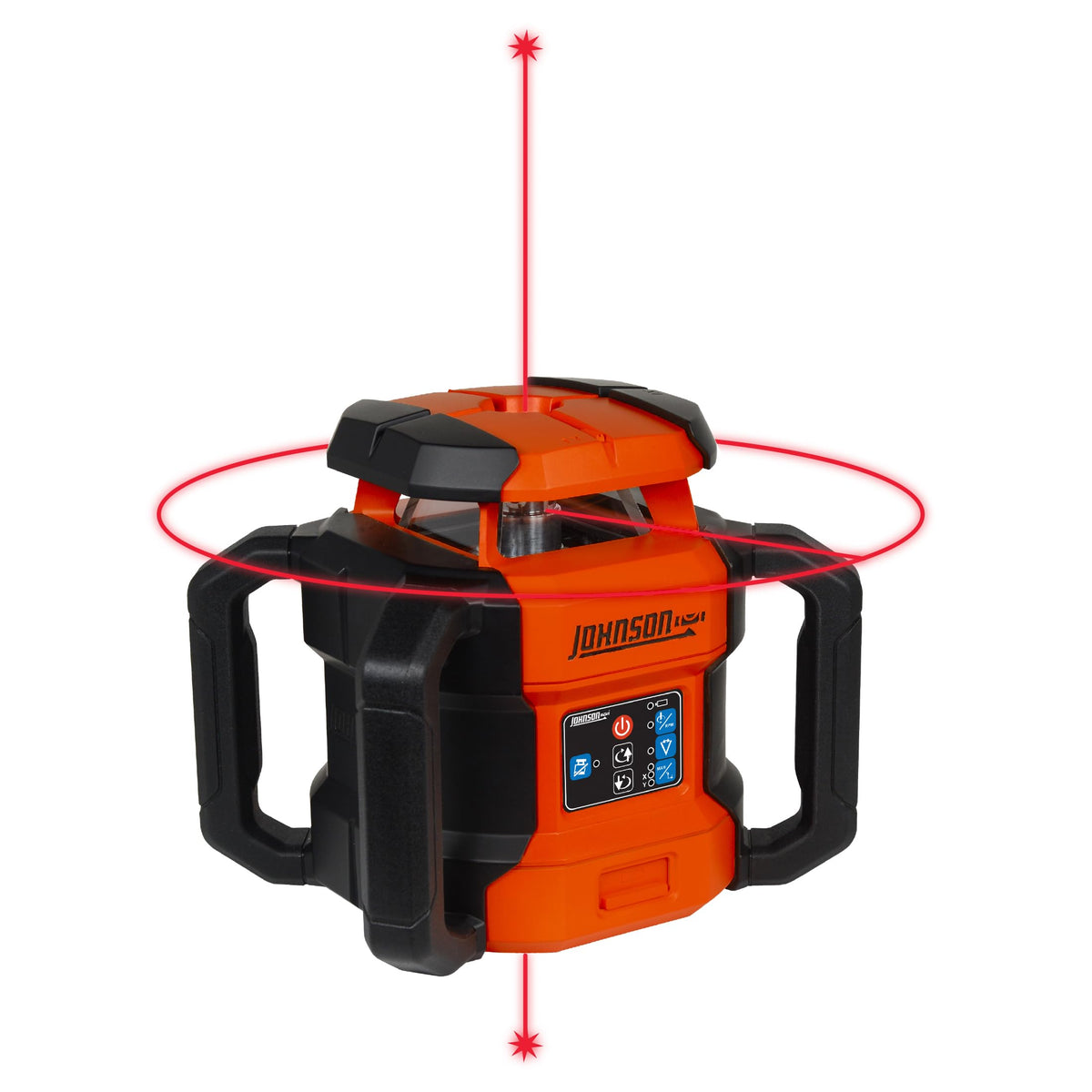 Johnson Level & Tool JRT300-RDHV-S Self-Leveling Red Dual Slope Rotary Laser System, 4,000FT Range, Lithium Ion Batteries, Magnetic Target, Laser Detector, Remote Control, Tripod and 13 FT Grade Rod